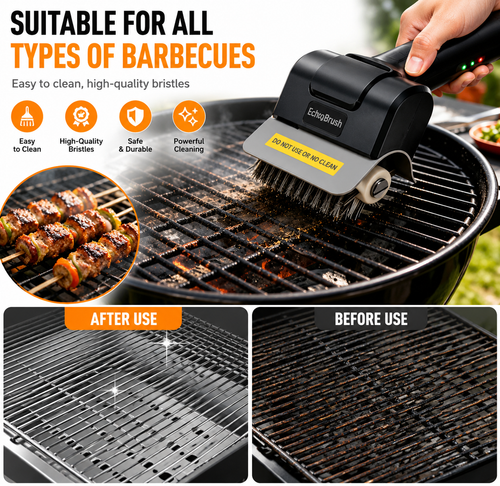 2000mAhCordless Electric BBQ Grill Cleaner Brush Rechargeable Grill Cleaning Tool With High-Power Motor Outdoor Kitchen Cleaning