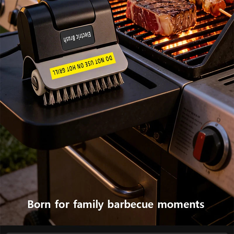2000mAhCordless Electric BBQ Grill Cleaner Brush Rechargeable Grill Cleaning Tool With High-Power Motor Outdoor Kitchen Cleaning